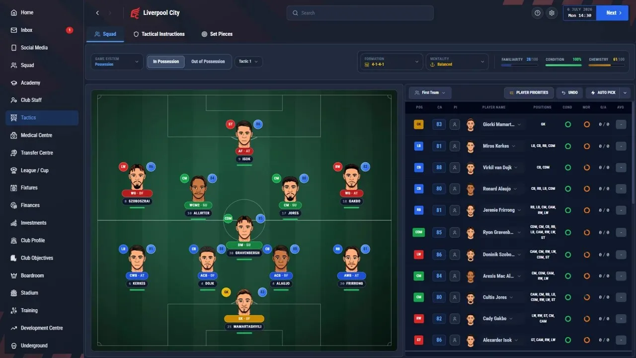 Pro Soccer Manager 27 - скриншот