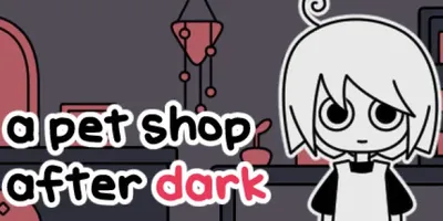 a pet shop after dark