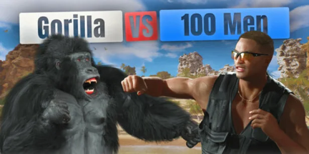 Gorilla Vs 100 Men