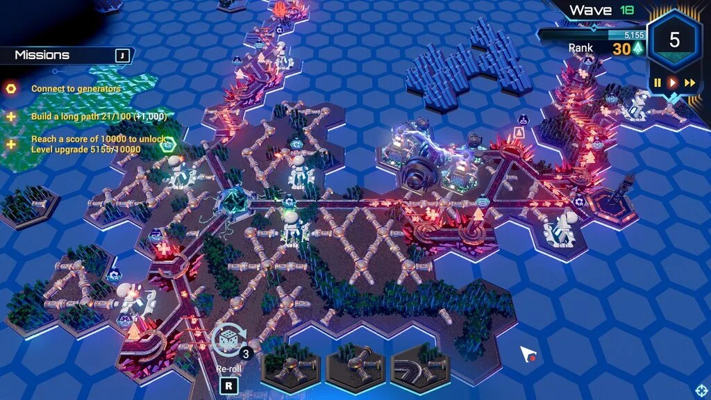 Скриншот 1 игры HexaScape: Cyber Defense